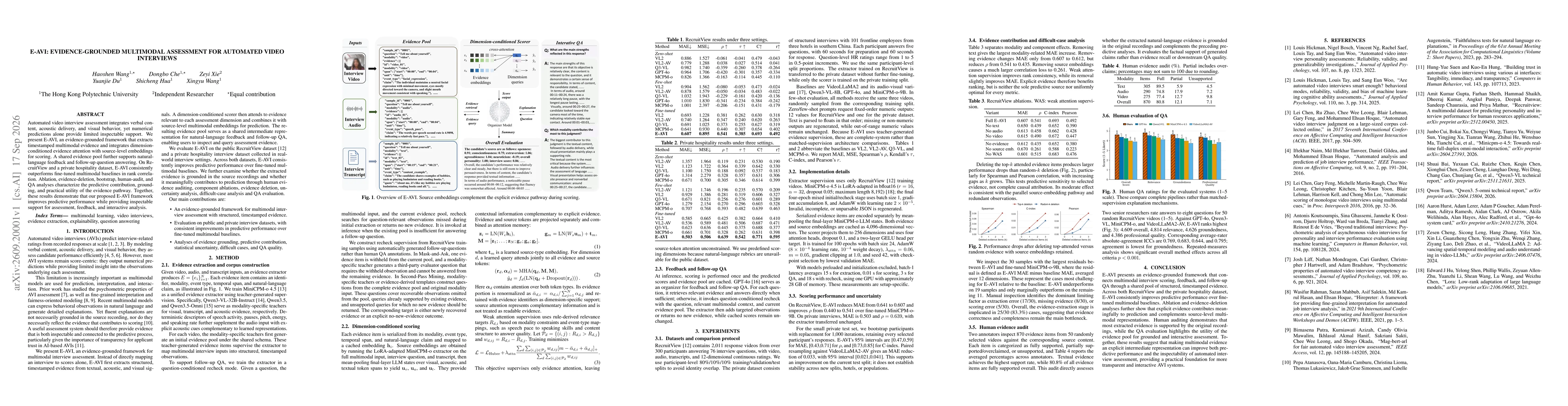 Thumbnail for E-AVI: Evidence-Grounded Multimodal Assessment for Automated Video Interviews