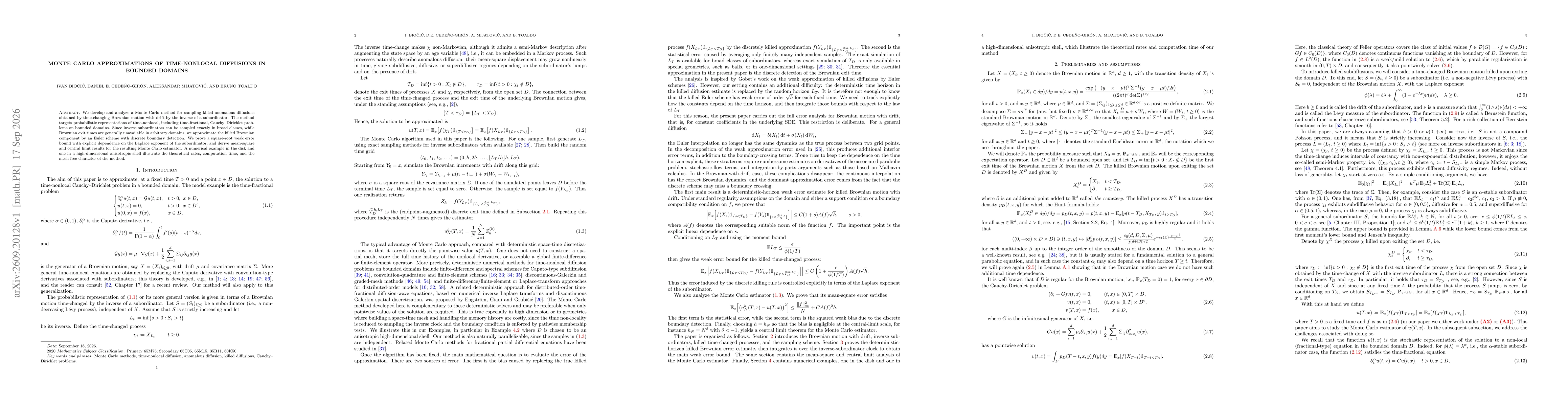 Thumbnail for Monte Carlo Approximations of Time-Nonlocal Diffusions in Bounded Domains