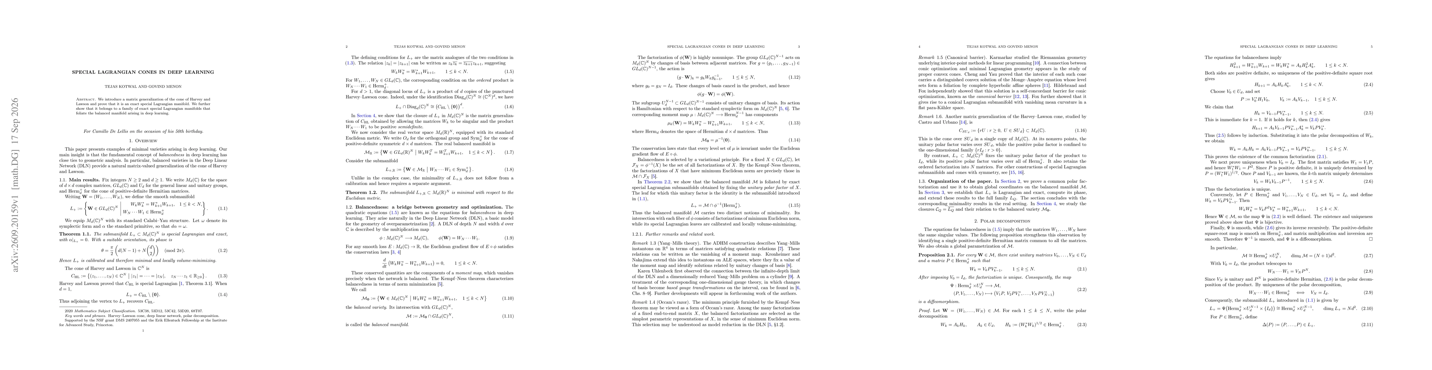Thumbnail for Special Lagrangian cones in Deep Learning