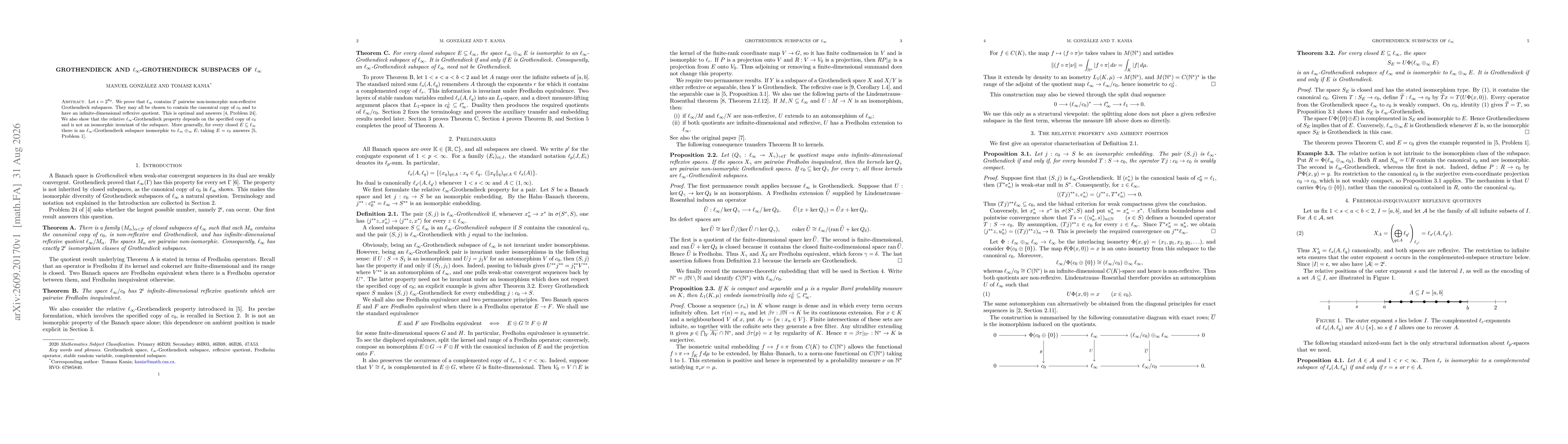 Thumbnail for Grothendieck and $\ell_\infty$-Grothendieck subspaces of $\ell_\infty$