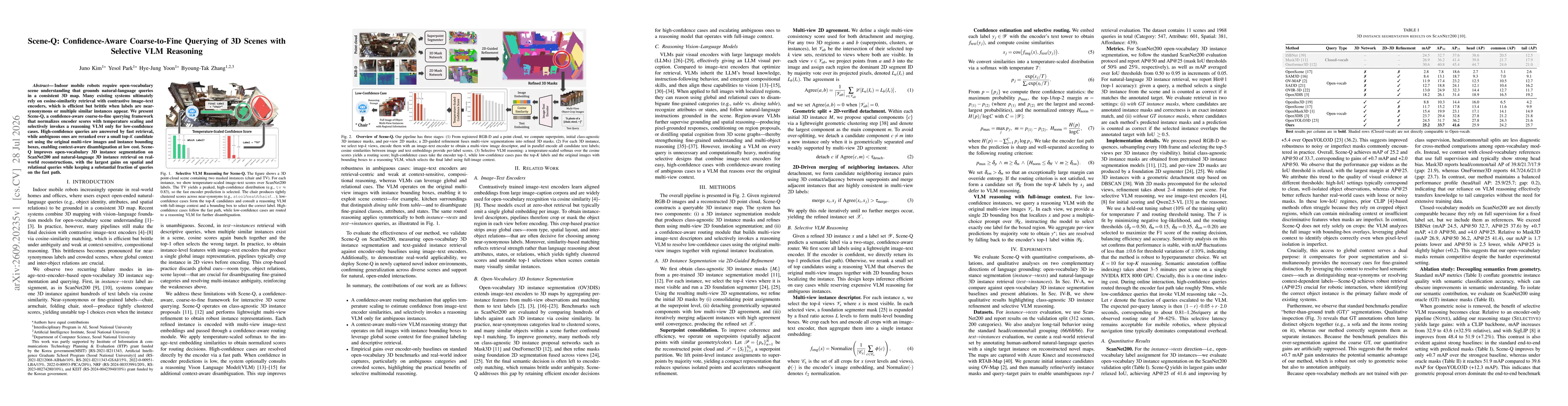 Thumbnail for Scene-Q: Confidence-Aware Coarse-to-Fine Querying of 3D Scenes with Selective VLM Reasoning
