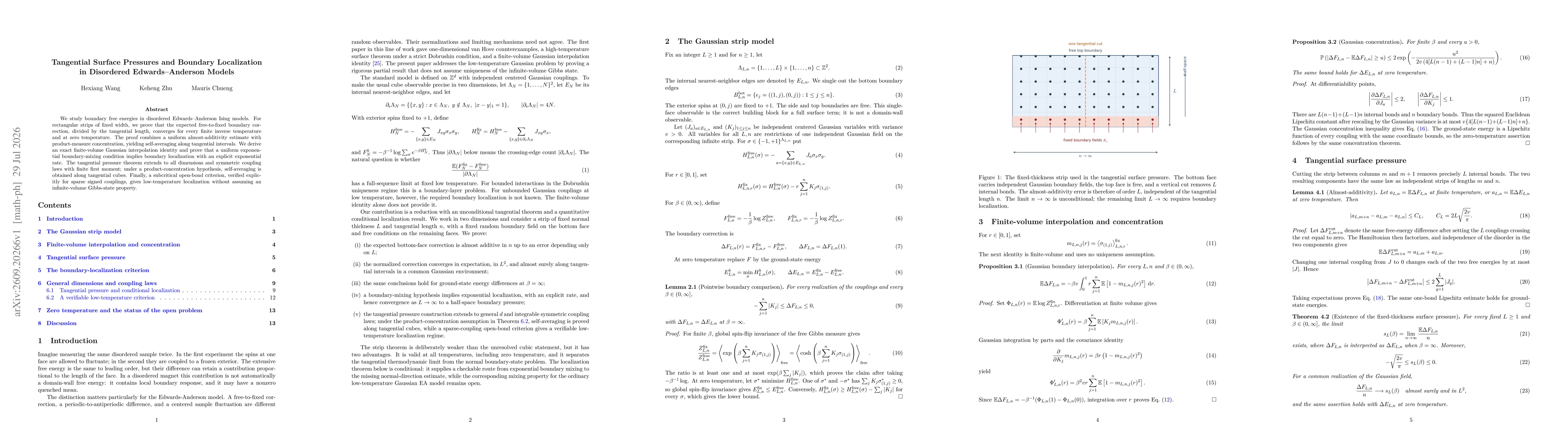 Thumbnail for Tangential Surface Pressures and Boundary Localization in Disordered Edwards--Anderson Models