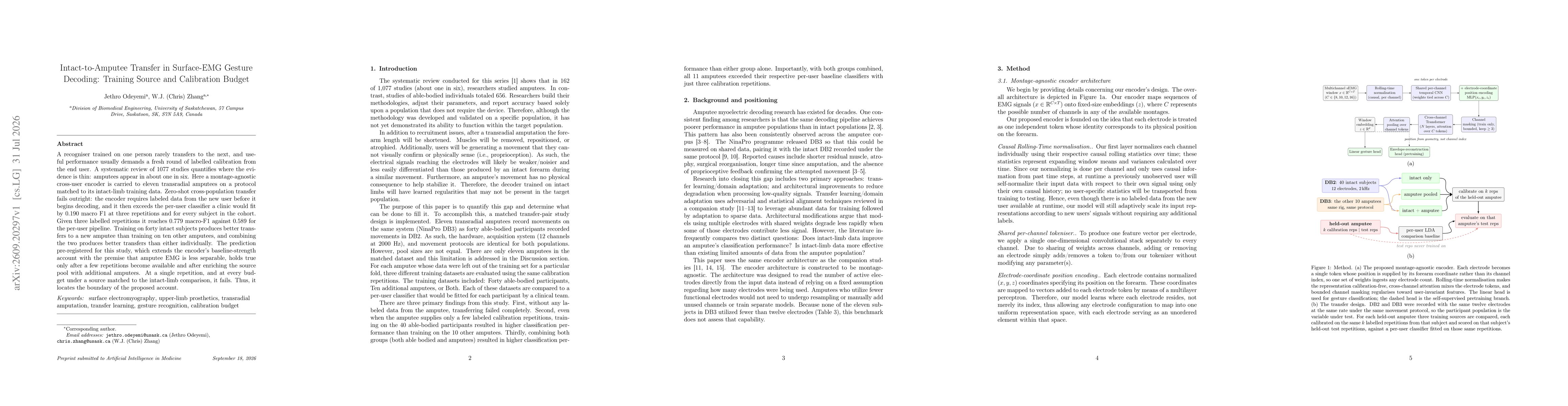 Thumbnail for Intact-to-Amputee Transfer in Surface-EMG Gesture Decoding: Training Source and Calibration Budget
