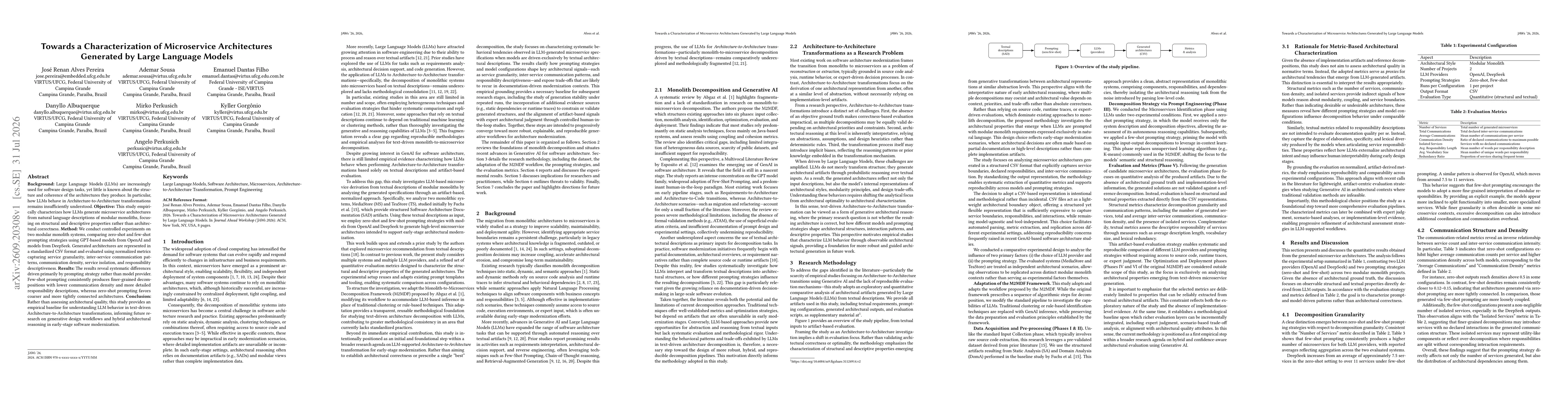 Thumbnail for Towards a Characterization of Microservice Architectures Generated by Large Language Models