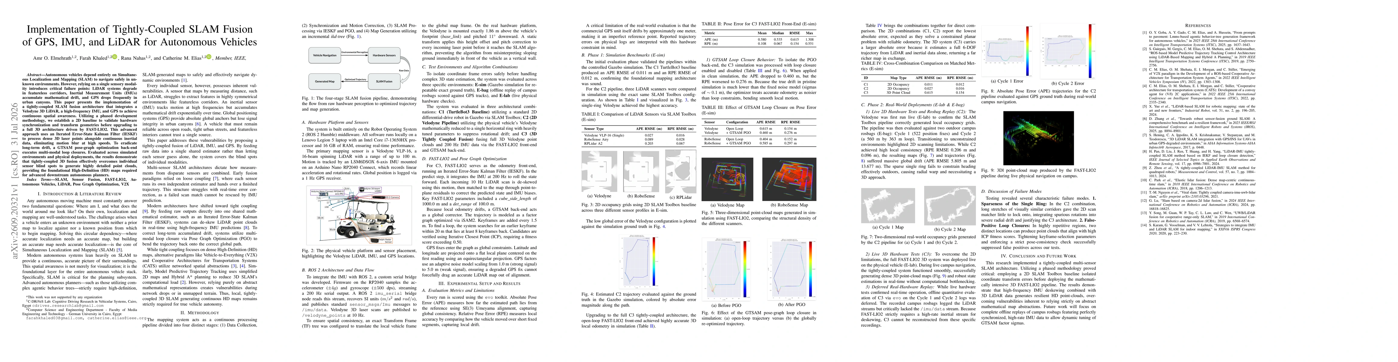 Thumbnail for Implementation of Tightly-Coupled SLAM Fusion of GPS, IMU, and LiDAR for Autonomous Vehicles