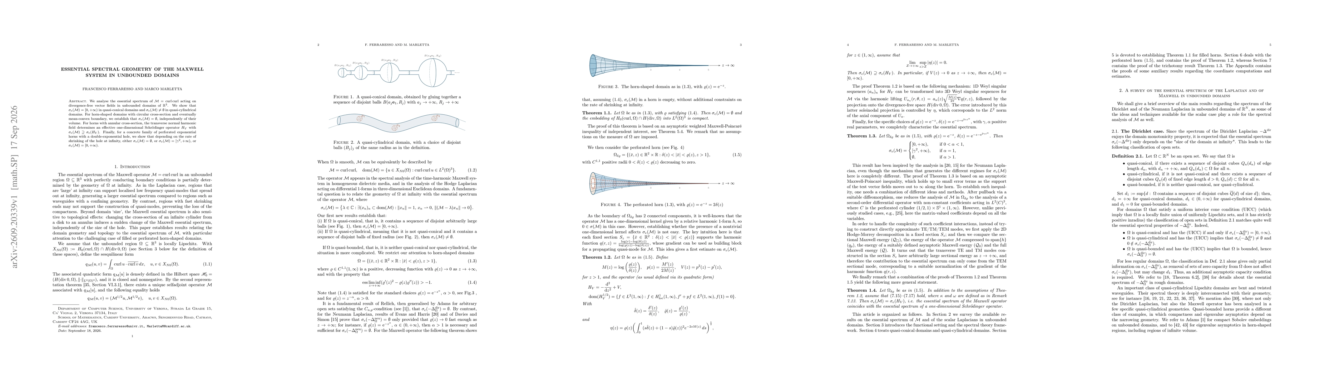 Thumbnail for Essential spectral geometry of the Maxwell system in unbounded domains