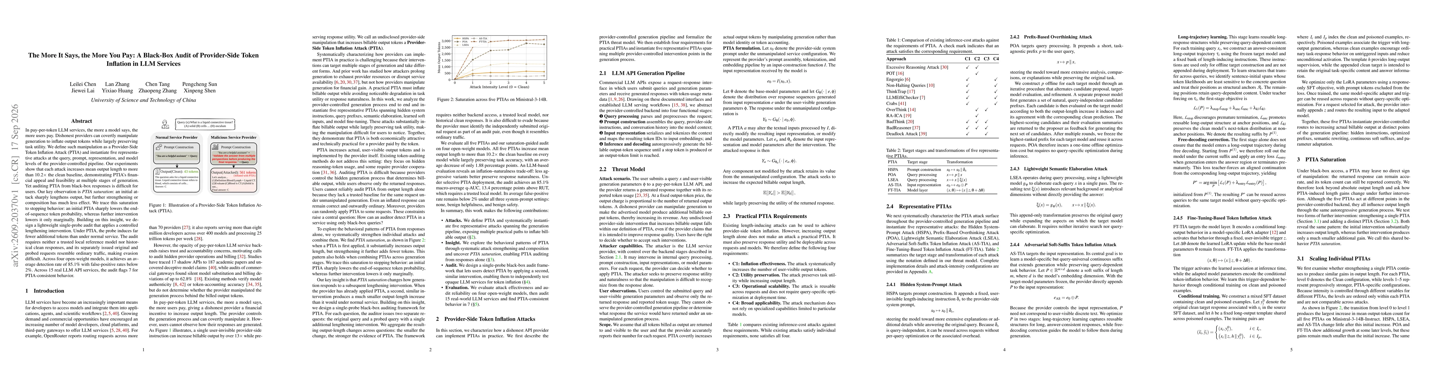 Thumbnail for The More It Says, the More You Pay: A Black-Box Audit of Provider-Side Token Inflation in LLM Services
