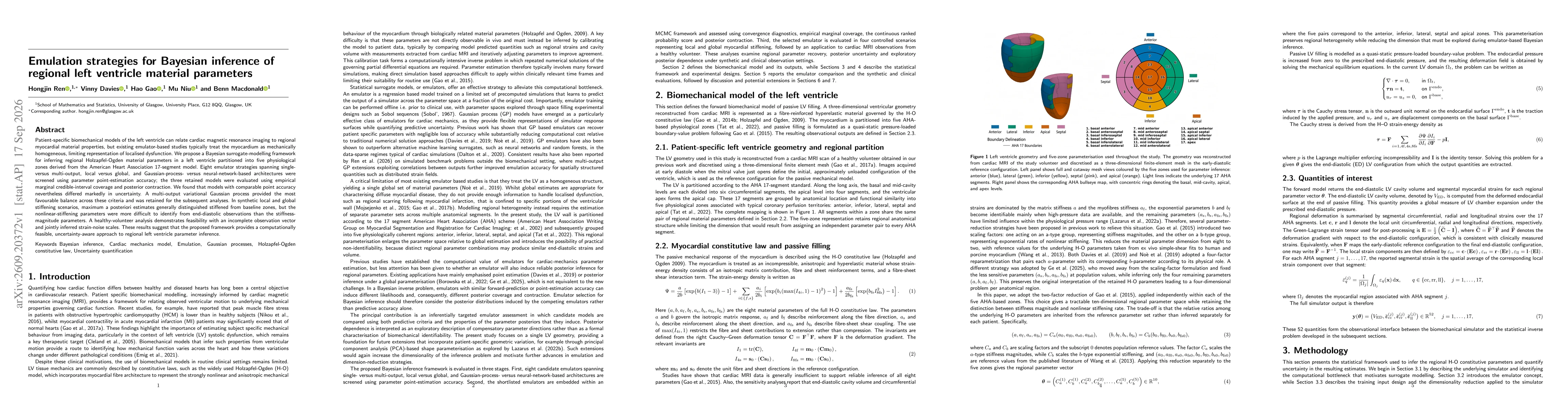 Thumbnail for Emulation strategies for Bayesian inference of regional left ventricle material parameters