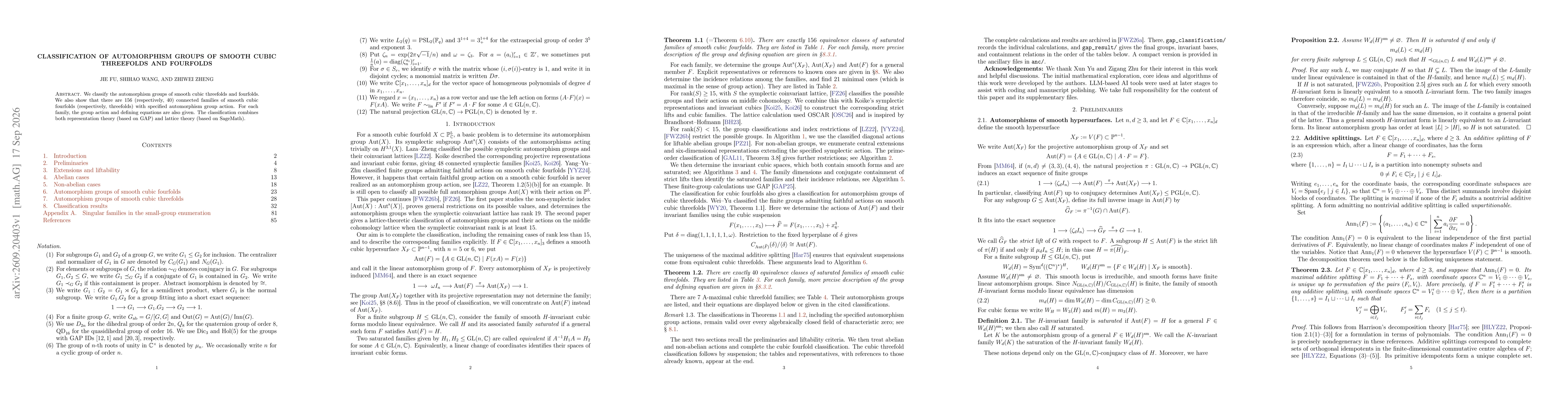 Thumbnail for Classification of Automorphism Groups of Smooth Cubic Threefolds and Fourfolds