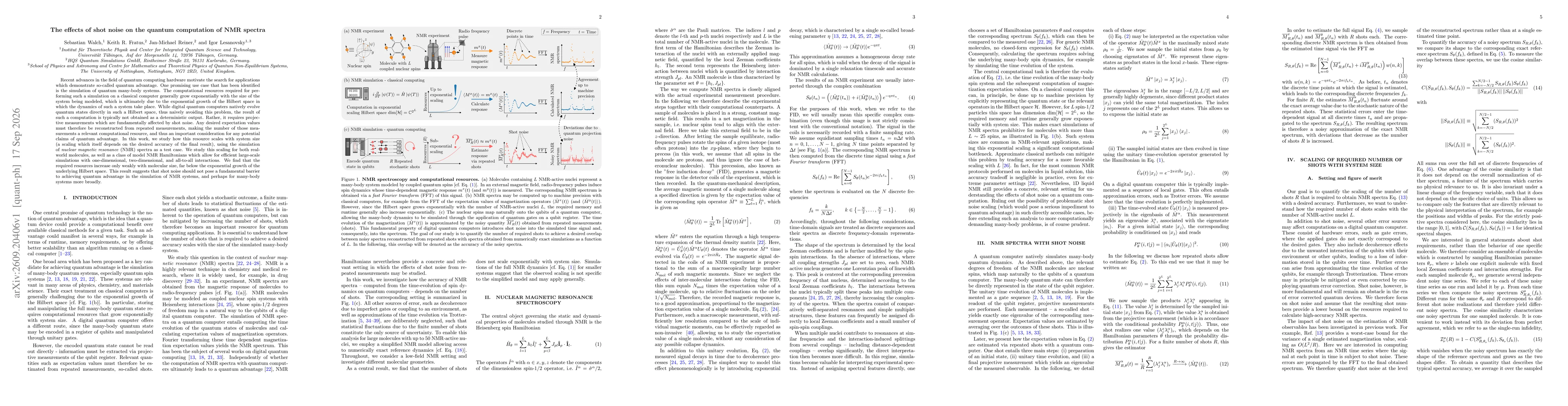 Thumbnail for The effects of shot noise on the quantum computation of NMR spectra
