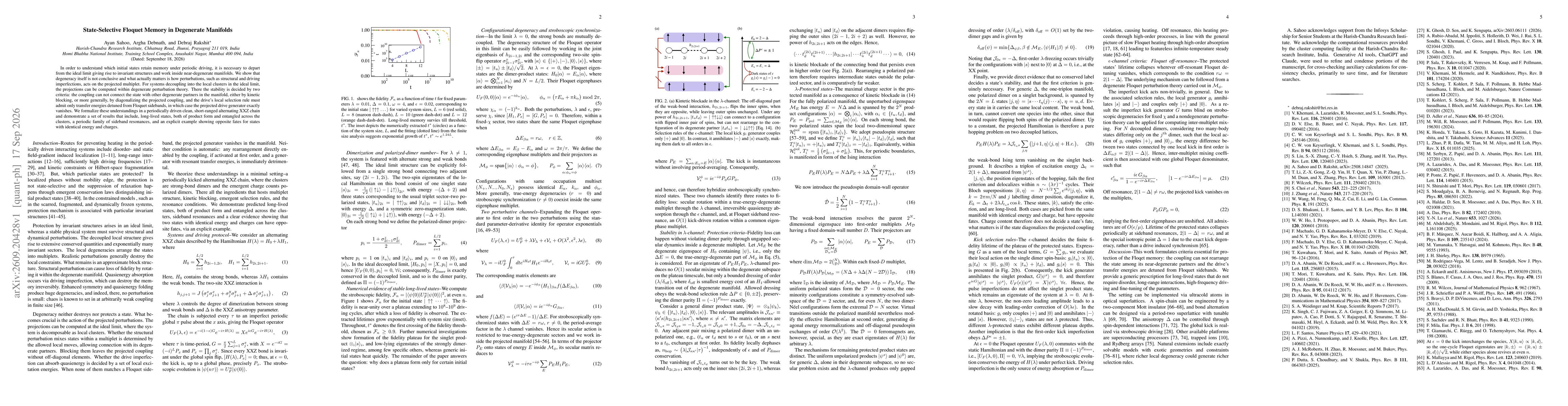 Thumbnail for State-Selective Floquet Memory in Degenerate Manifolds
