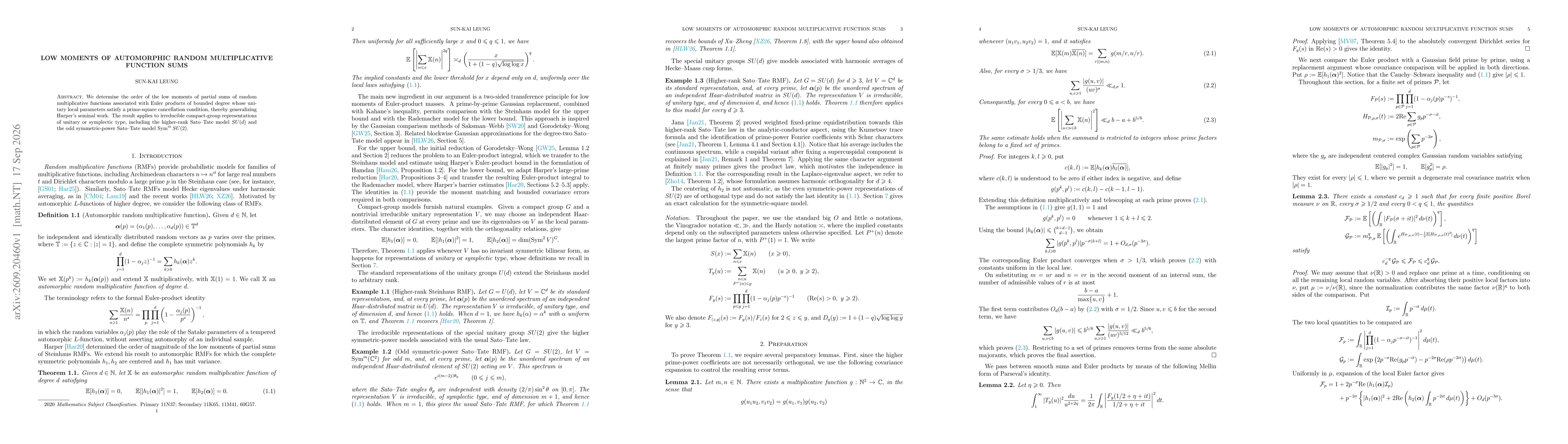 Thumbnail for Low moments of automorphic random multiplicative function sums