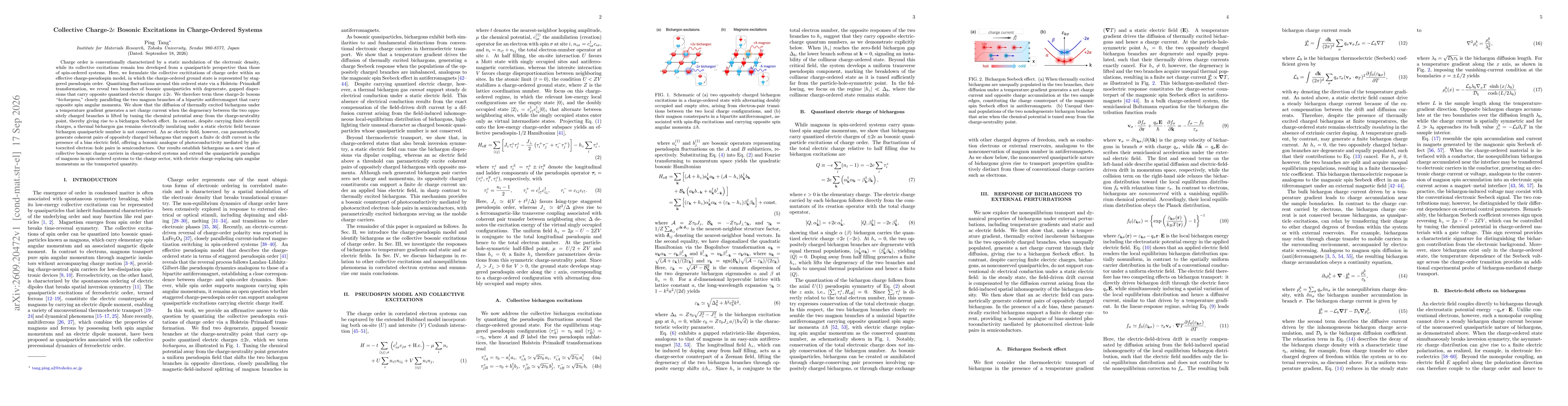 Thumbnail for Collective Charge-\(2e\) Bosonic Excitations in Charge-Ordered Systems