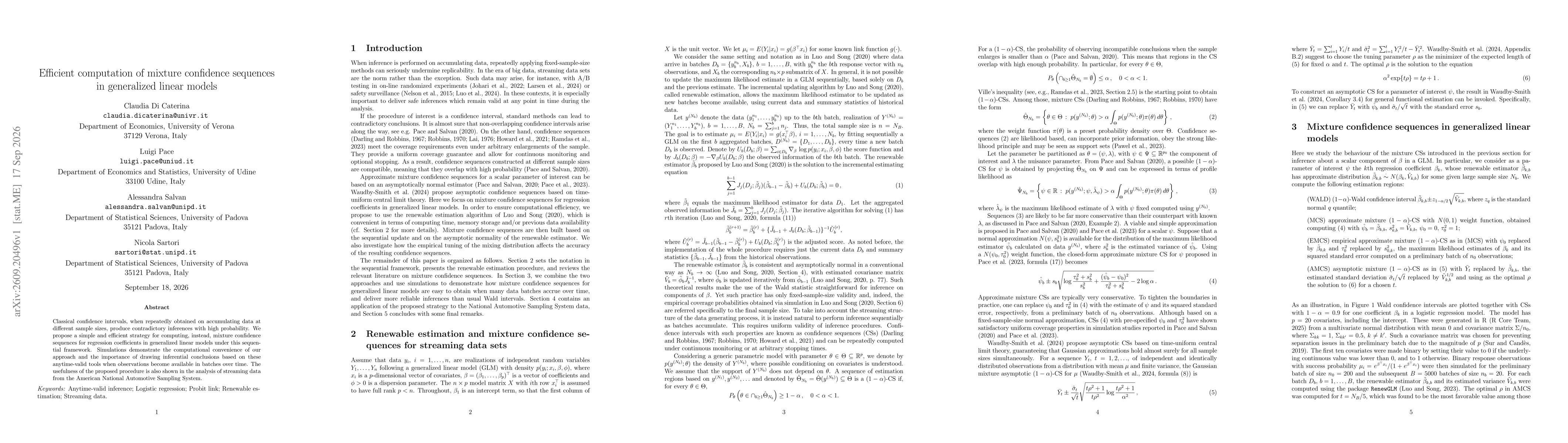 Thumbnail for Efficient computation of mixture confidence sequences in generalized linear models