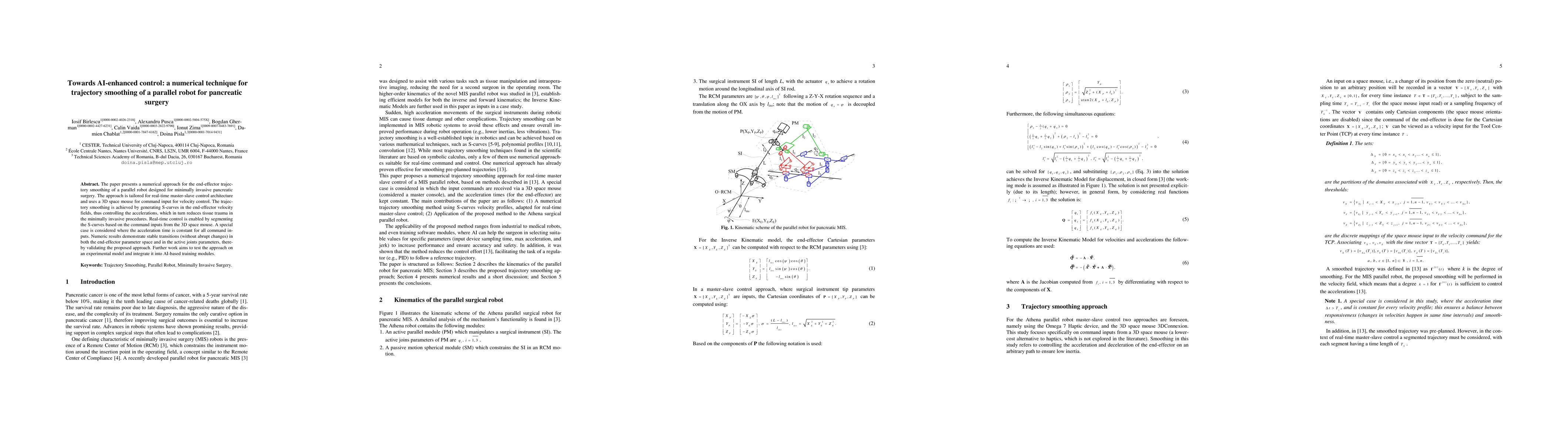 Thumbnail for Towards AI-enhanced control: a numerical technique for trajectory smoothing of a parallel robot for pancreatic surgery