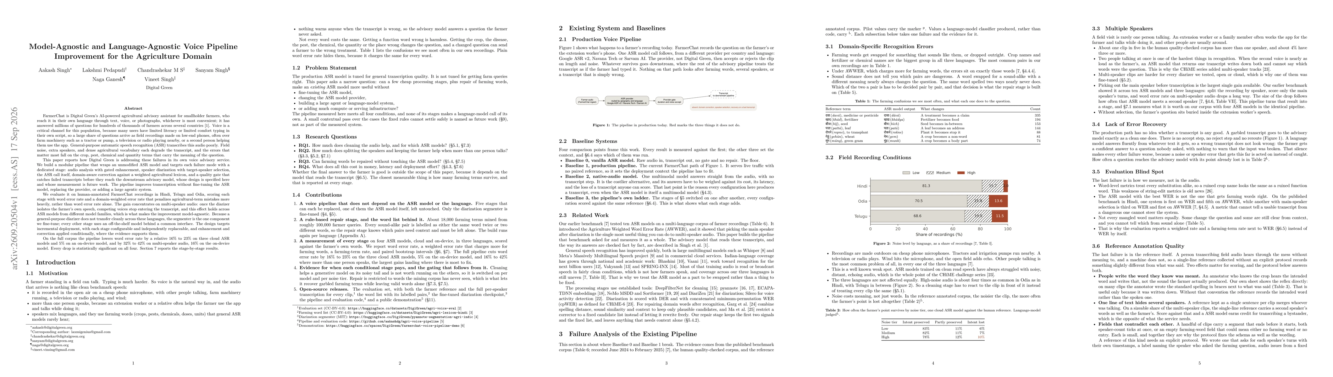 Thumbnail for Model-Agnostic and Language-Agnostic Voice Pipeline Improvement for the Agriculture Domain