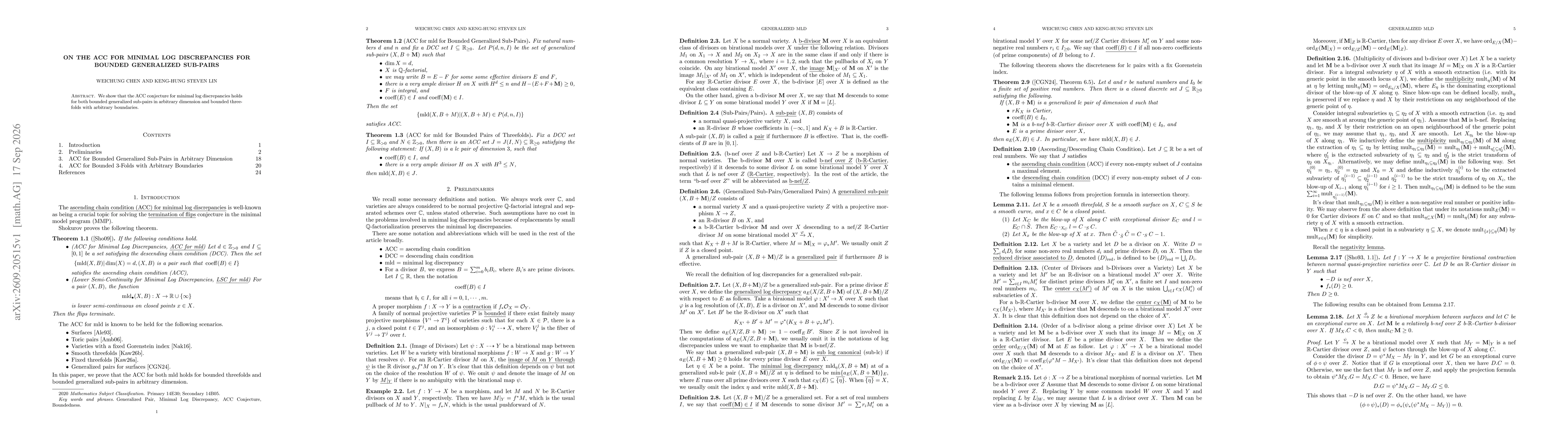 Thumbnail for On the ACC for Minimal Log Discrepancies for Bounded Generalized Sub-Pairs