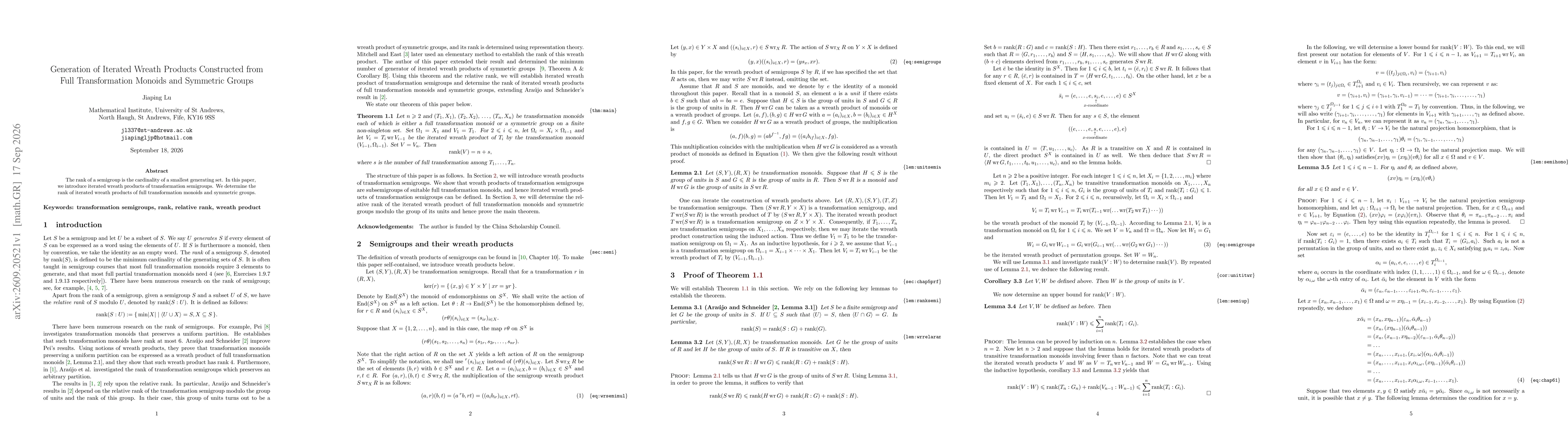 Thumbnail for Generation of Iterated Wreath Products Constructed from Full Transformation Monoids and Symmetric Groups