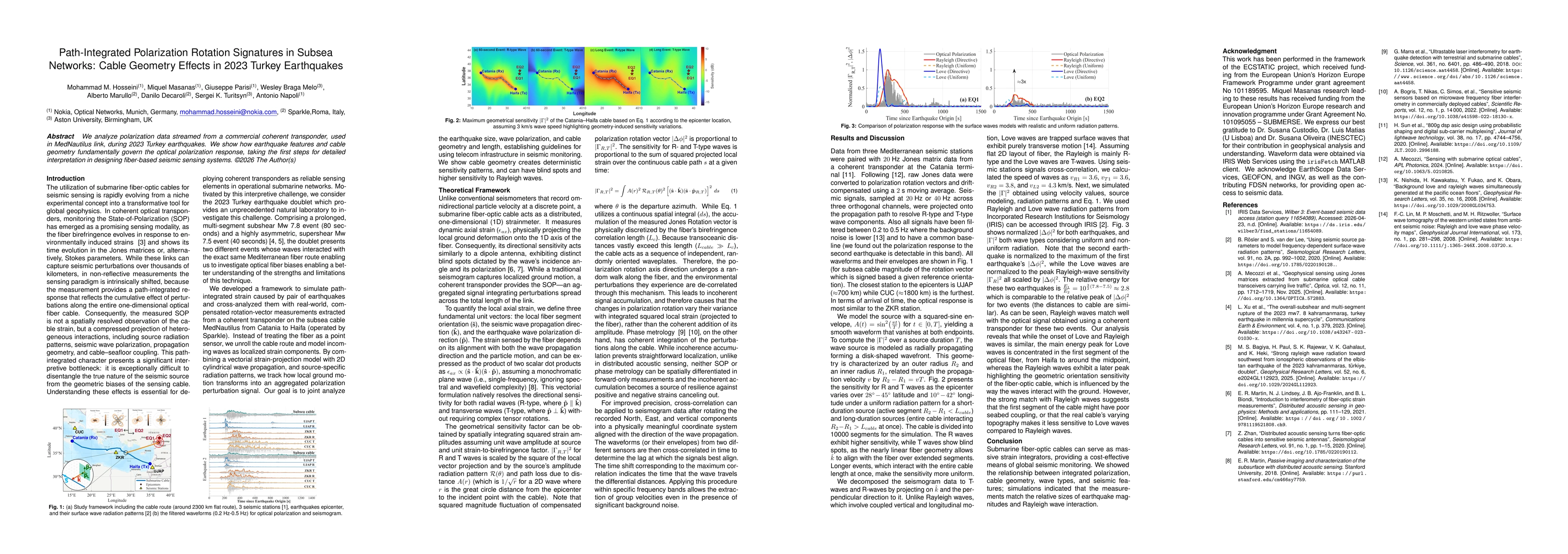 Thumbnail for Path-Integrated Polarization Rotation Signatures in Subsea Networks: Cable Geometry Effects in 2023 Turkey Earthquakes