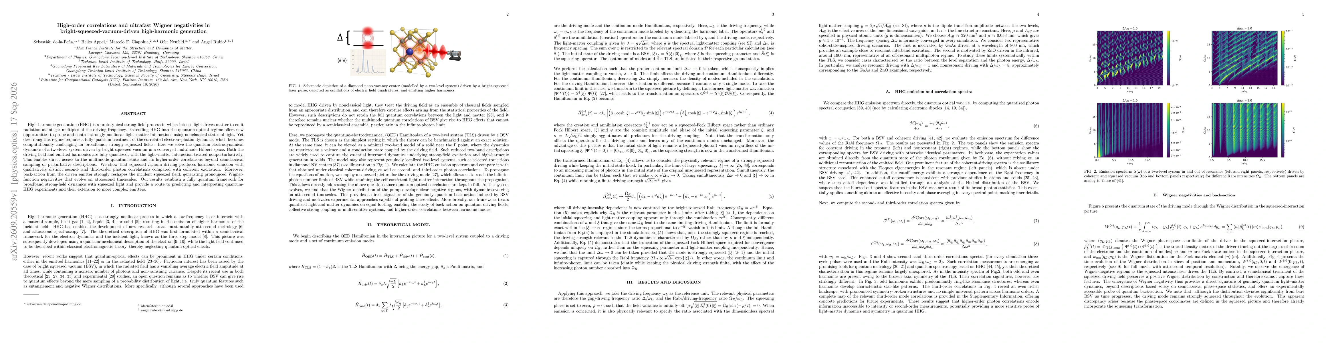 Thumbnail for High-order correlations and ultrafast Wigner negativities in bright-squeezed-vacuum-driven high-harmonic generation