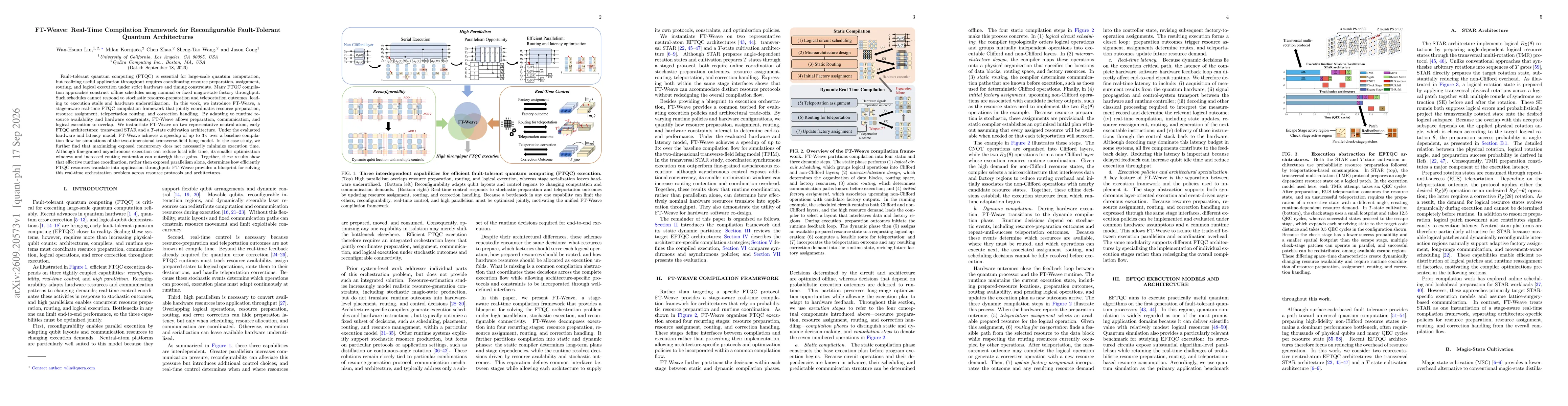 Thumbnail for FT-Weave: Real-Time Compilation Framework for Reconfigurable Fault-Tolerant Quantum Architectures