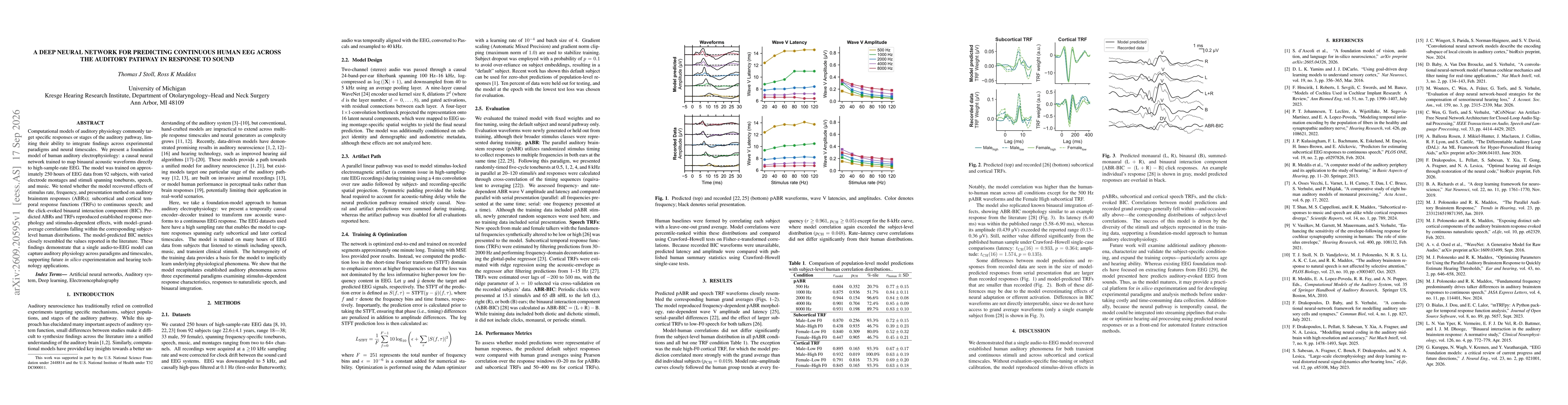 Thumbnail for A Deep Neural Network for Predicting Continuous Human EEG Across the Auditory Pathway in Response to Sound