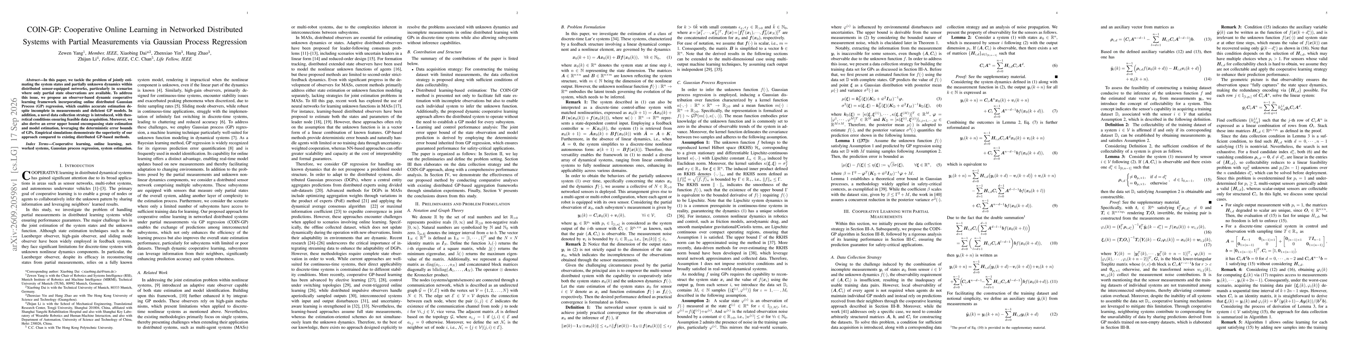 Thumbnail for COIN-GP: Cooperative Online Learning in Networked Distributed Systems with Partial Measurements via Gaussian Process Regression