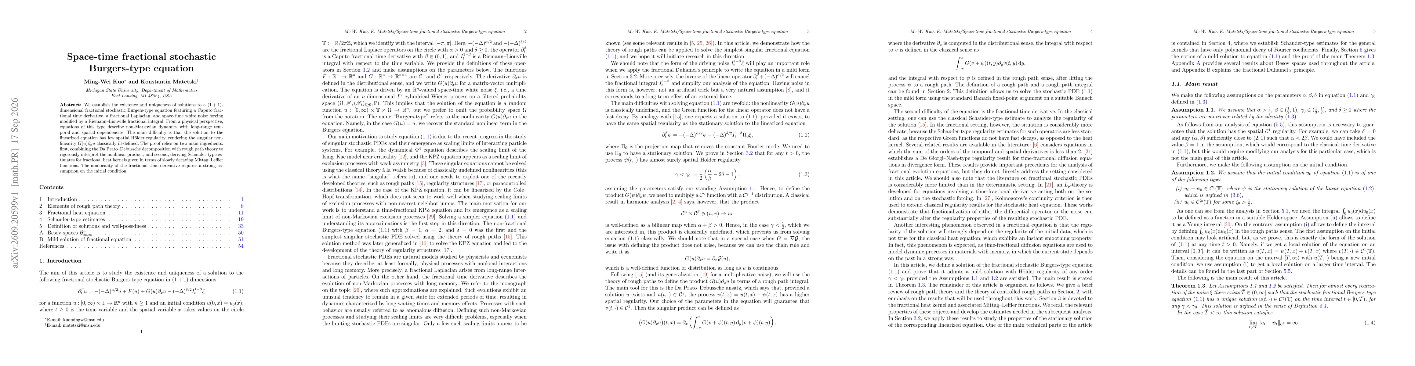 Thumbnail for Space-time fractional stochastic Burgers-type equation