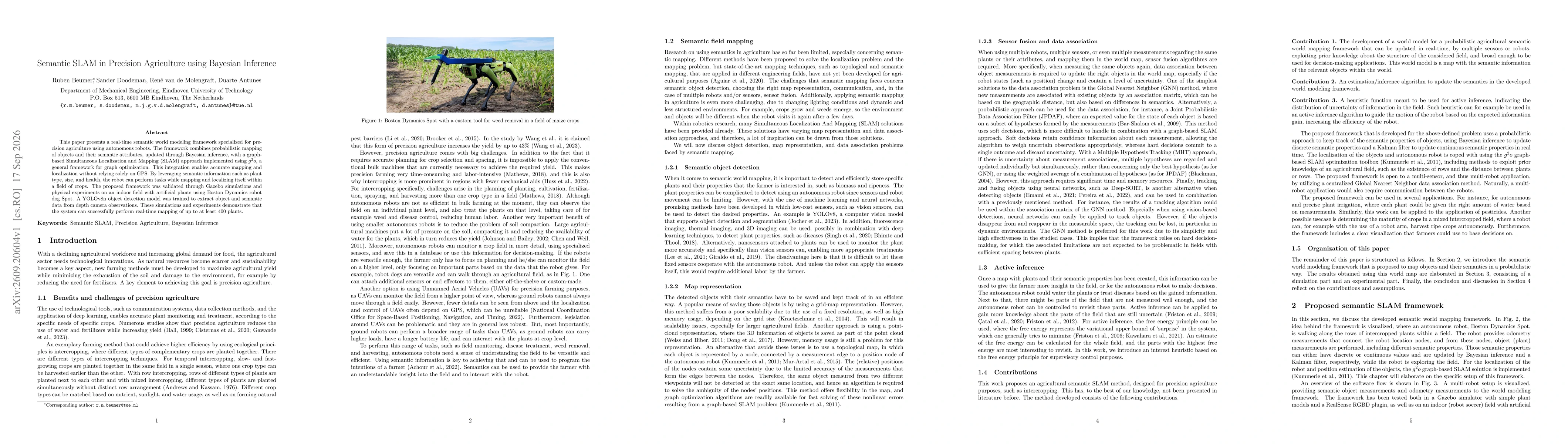 Thumbnail for Semantic SLAM in Precision Agriculture using Bayesian Inference