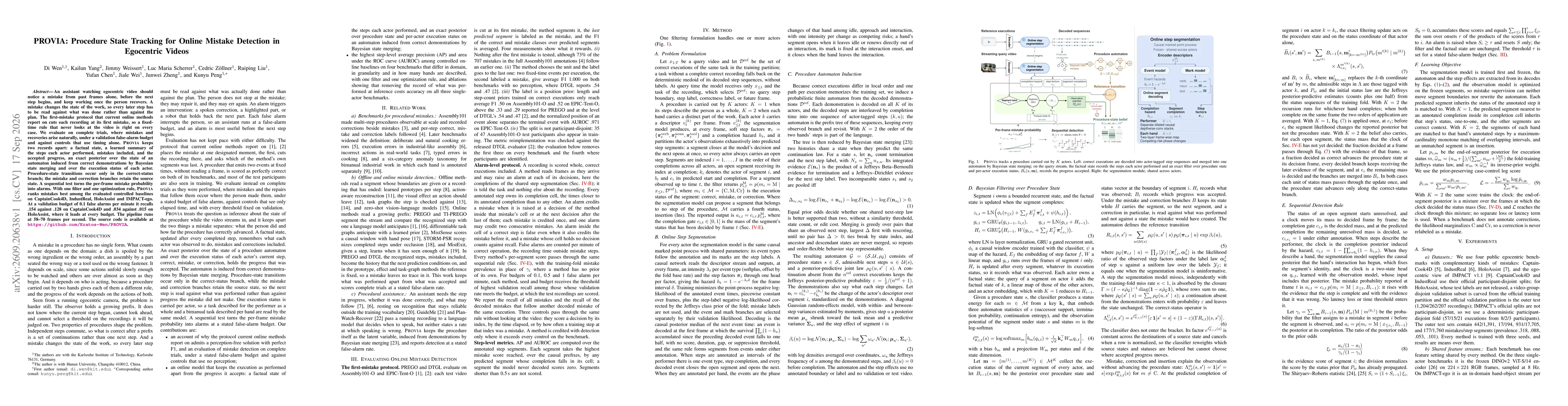 Thumbnail for PROVIA: Procedure State Tracking for Online Mistake Detection in Egocentric Videos