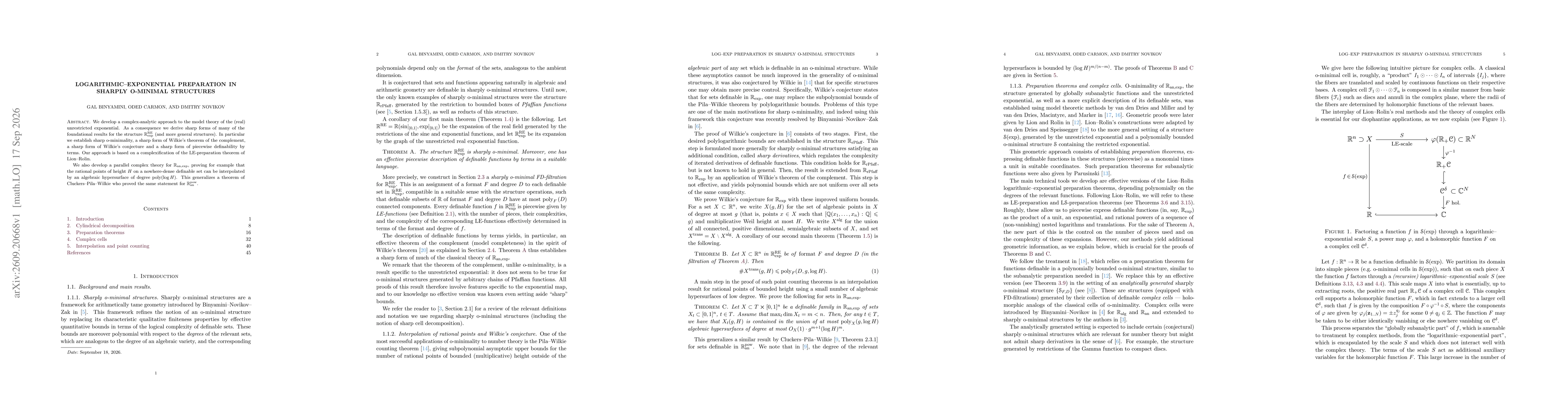 Thumbnail for Logarithmic--exponential preparation in sharply o-minimal structures