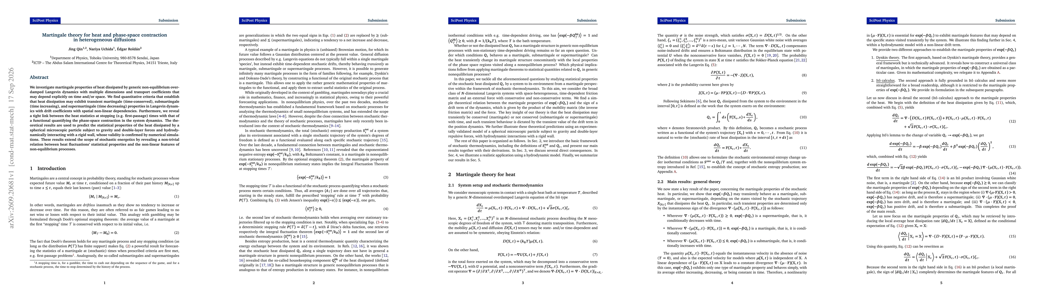 Thumbnail for Martingale theory for heat and phase-space contraction in heterogeneous diffusions