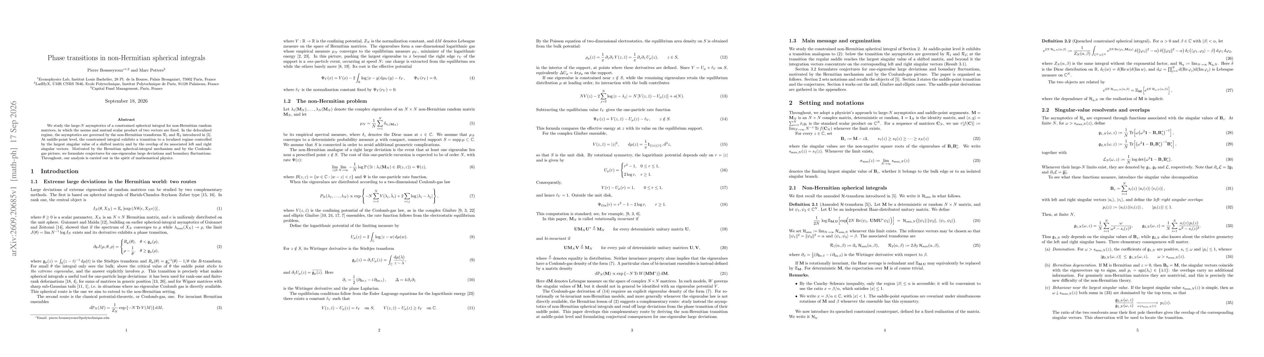 Thumbnail for Phase transitions in non-Hermitian spherical integrals