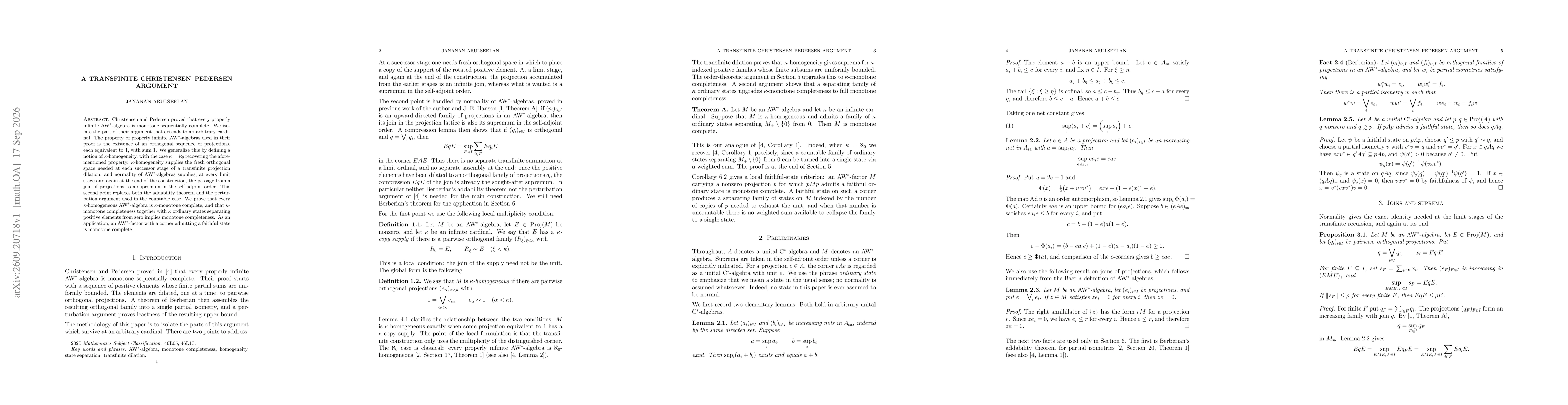 Thumbnail for A Transfinite Christensen--Pedersen Argument