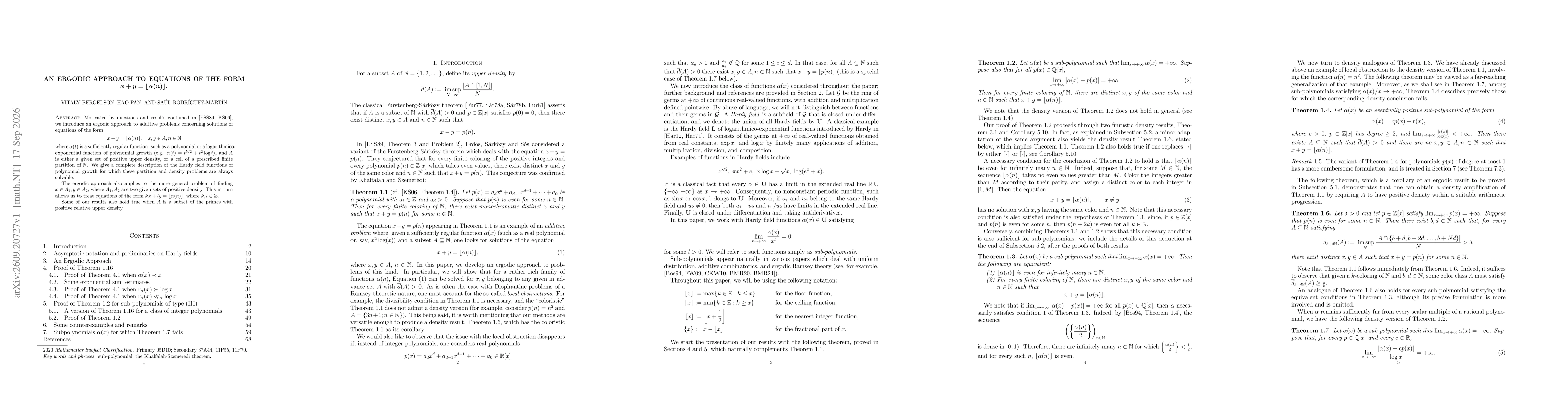 Thumbnail for An ergodic approach to equations of the form $x+y=\lfloorα(n)\rfloor$
