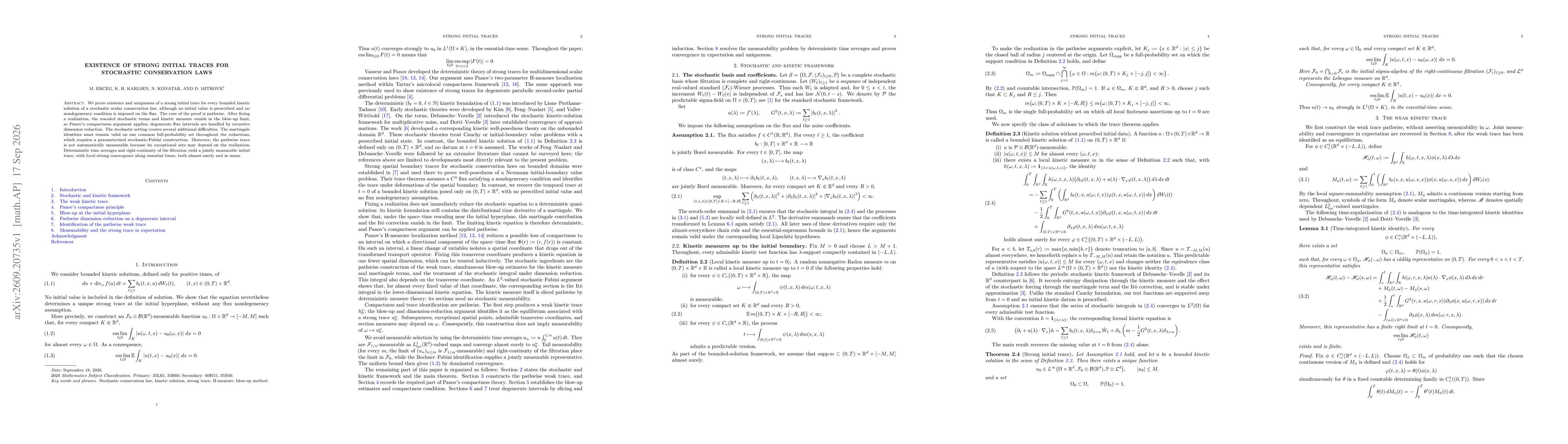 Thumbnail for Existence of strong initial traces for stochastic conservation laws
