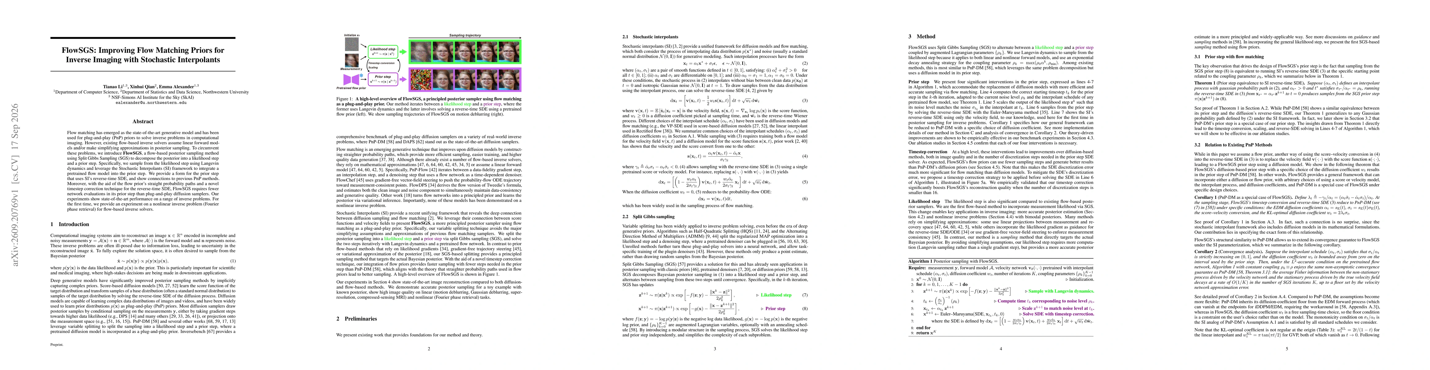 Thumbnail for FlowSGS: Improving Flow Matching Priors for Inverse Imaging with Stochastic Interpolants