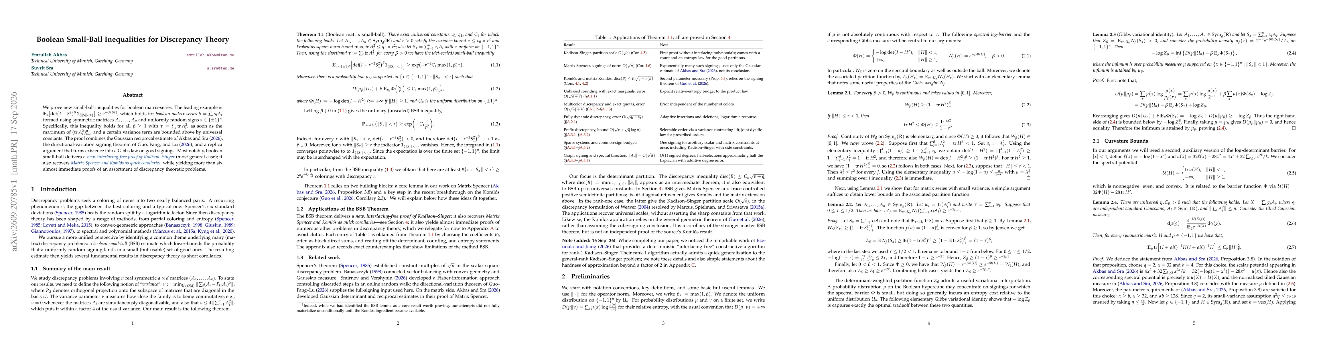 Thumbnail for Boolean Small-Ball Inequalities for Discrepancy Theory