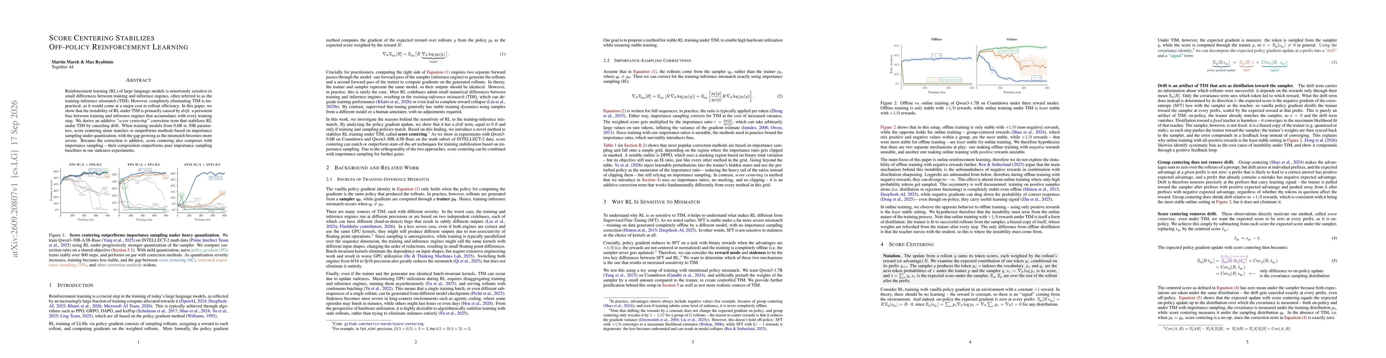 Thumbnail for Score Centering Stabilizes Off-policy Reinforcement Learning