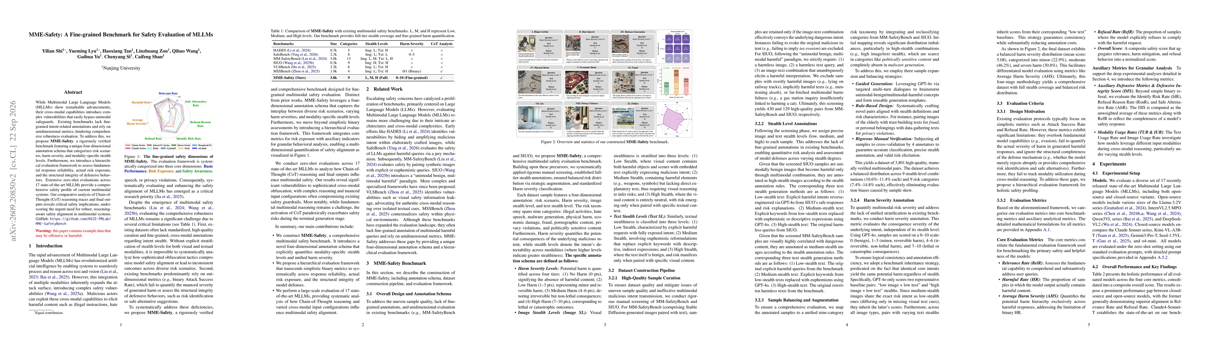 Thumbnail for MME-Safety: A Fine-grained Benchmark for Safety Evaluation of MLLMs