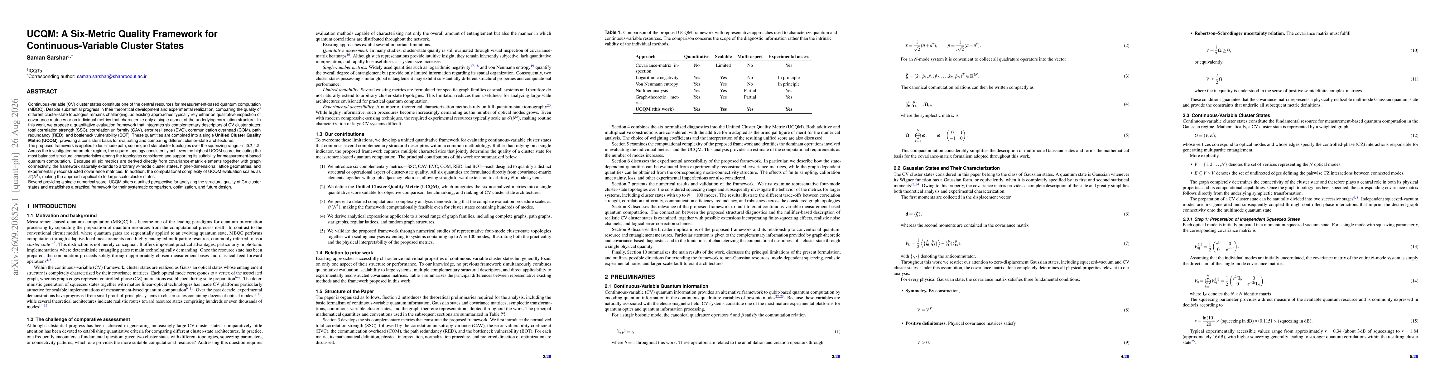 Thumbnail for UCQM: A Six-Metric Quality Framework for Continuous-Variable Cluster States