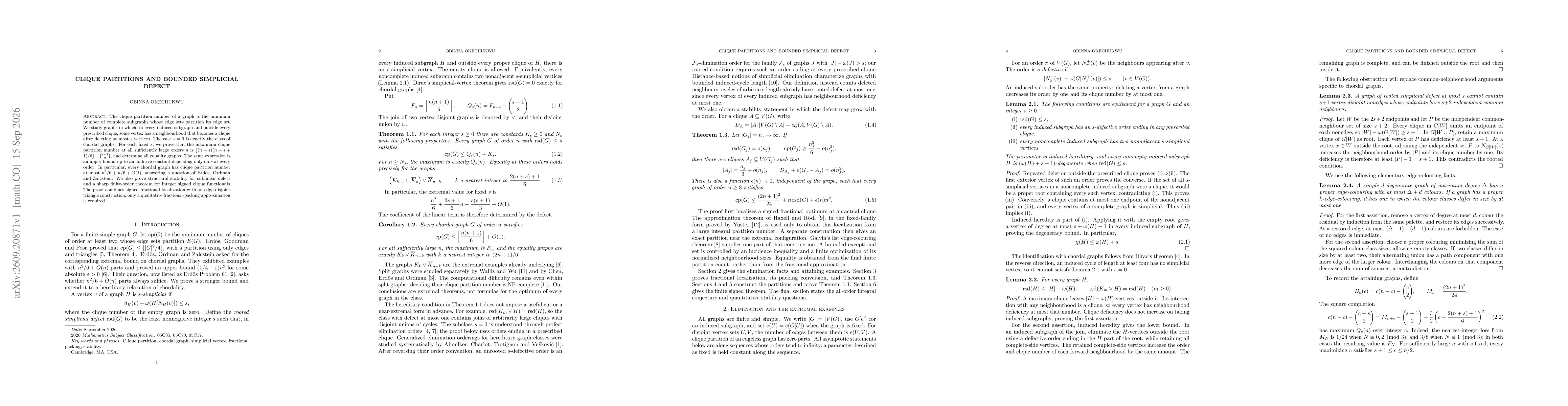 Thumbnail for Clique partitions and bounded simplicial defect