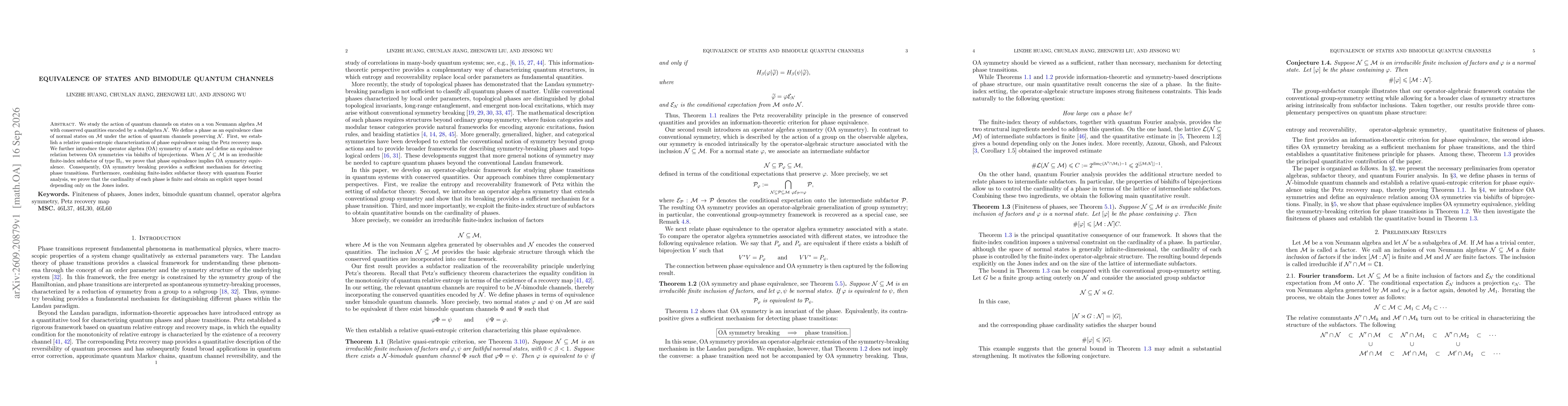 Thumbnail for Equivalence of states and bimodule quantum channels