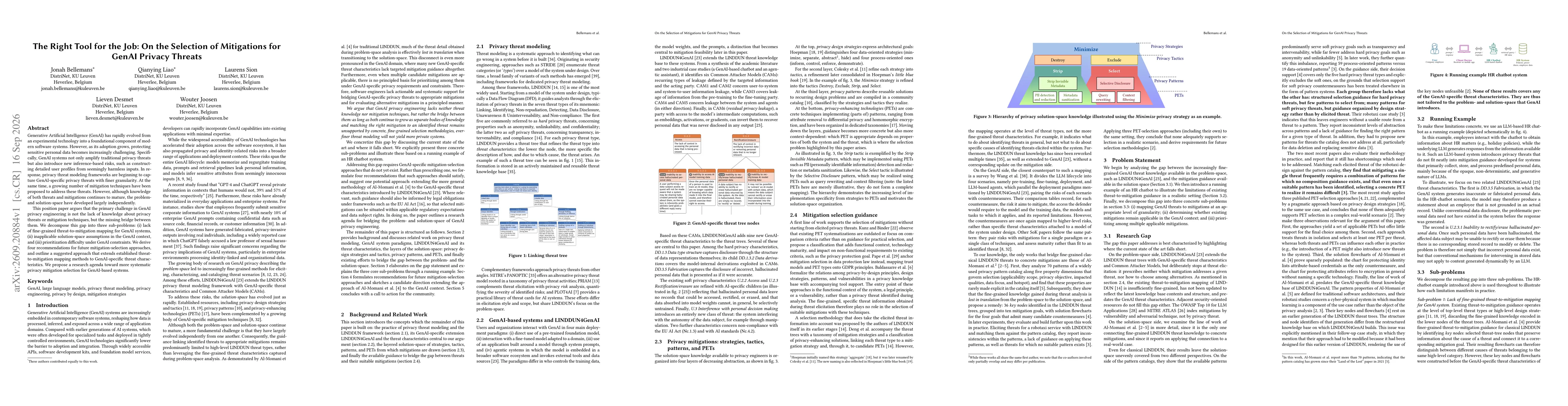 Thumbnail for The Right Tool for the Job: On the Selection of Mitigations for GenAI Privacy Threats
