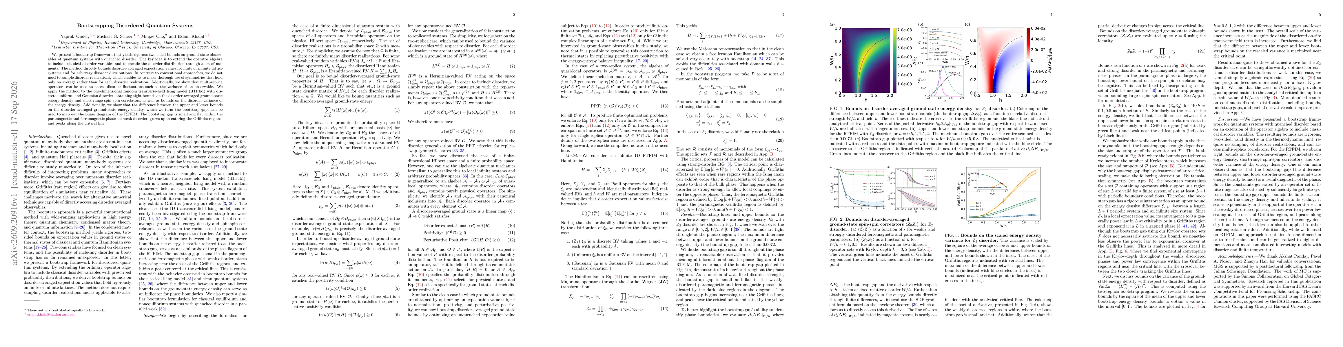 Thumbnail for Bootstrapping Disordered Quantum Systems