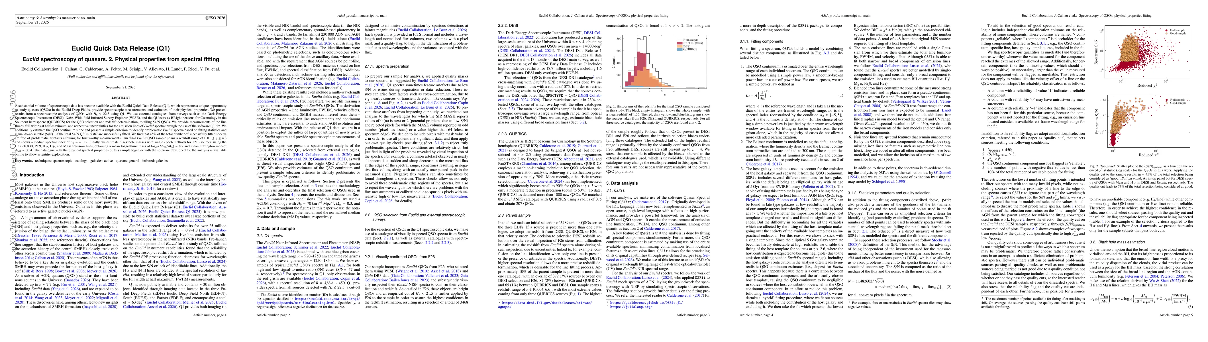 Thumbnail for Euclid Quick Data Release (Q1) Euclid spectroscopy of quasars. 2. Physical properties from spectral fitting