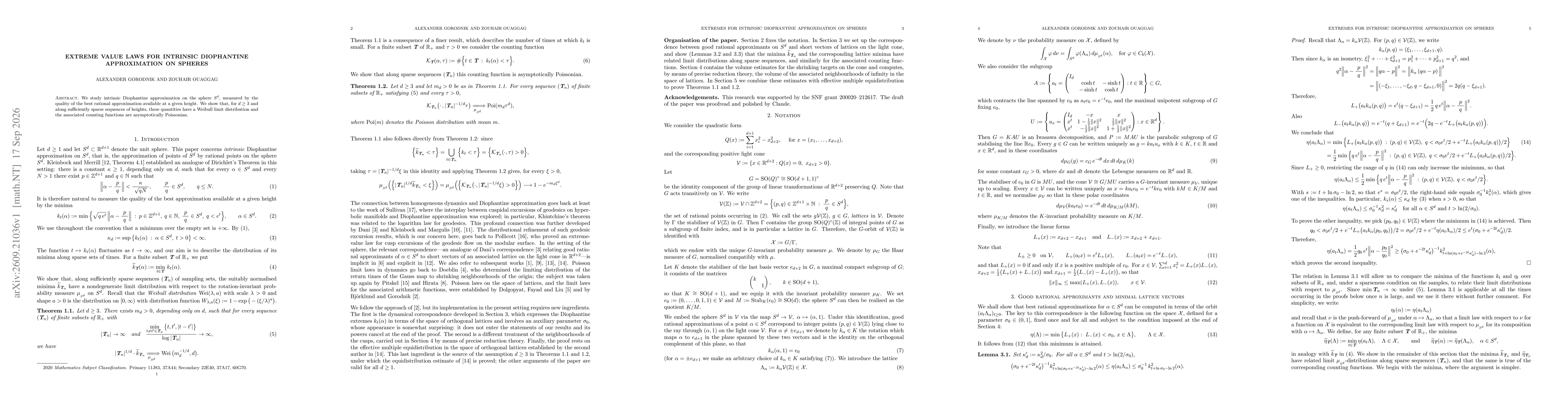 Thumbnail for Extreme value laws for intrinsic Diophantine approximation on spheres
