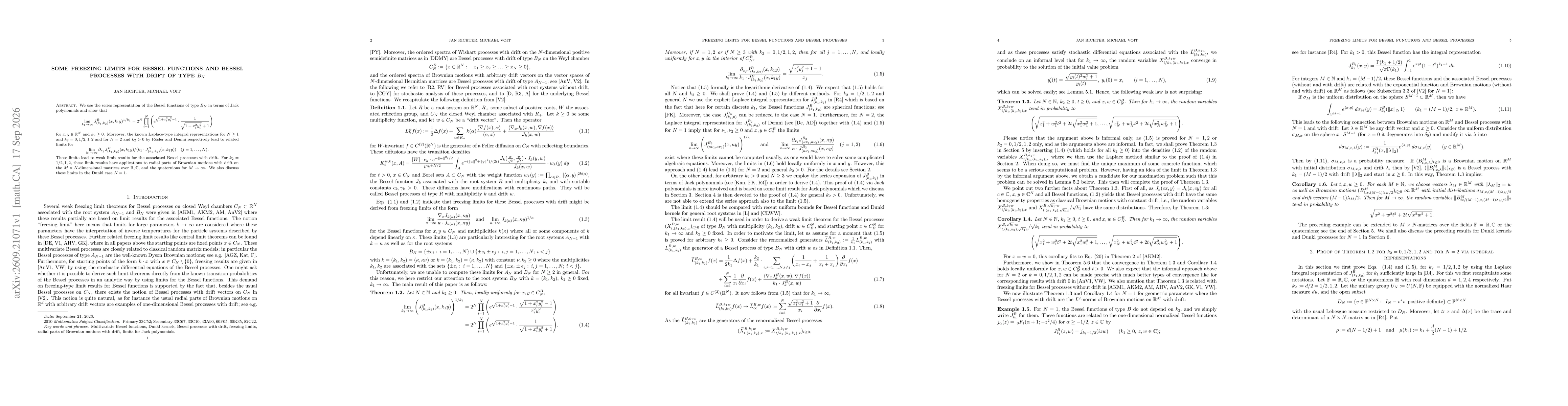 Thumbnail for Some freezing limits for Bessel functions and Bessel processes with drift of type $B_N$