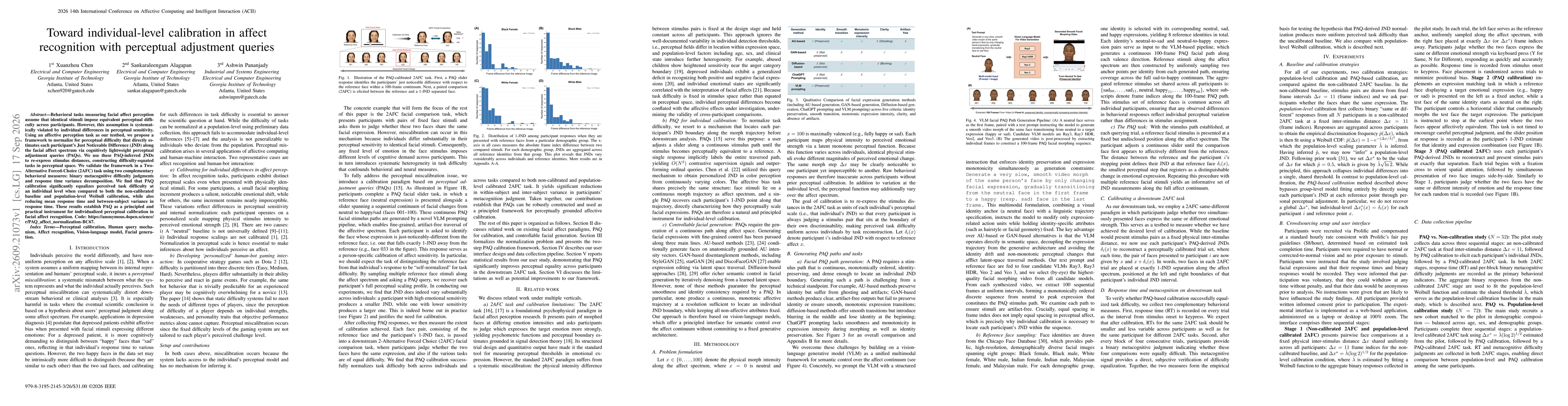 Thumbnail for Toward individual-level calibration in affect recognition with perceptual adjustment queries