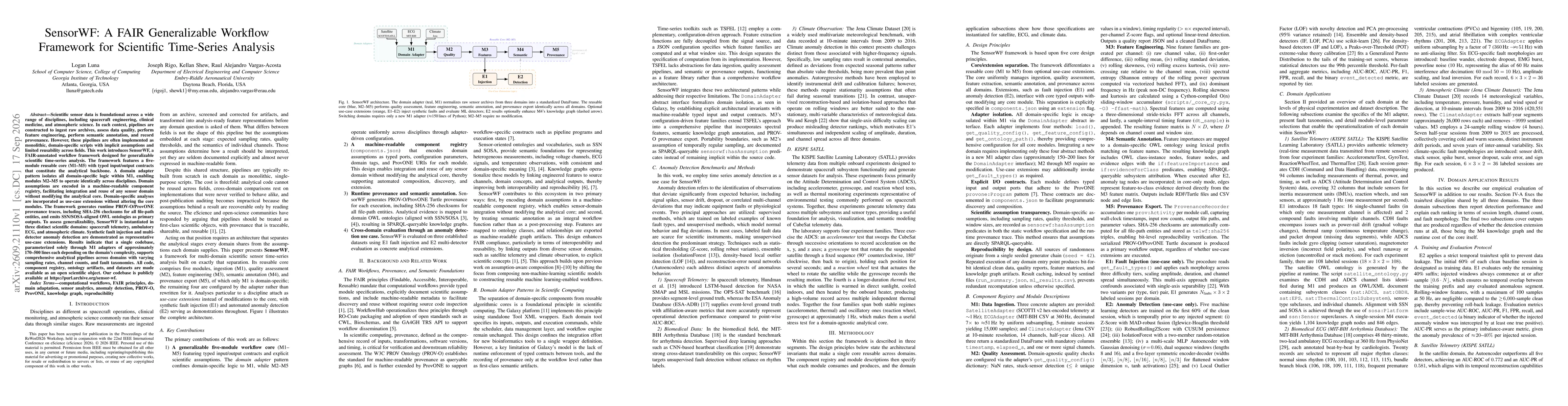 Thumbnail for SensorWF: A FAIR Generalizable Workflow Framework for Scientific Time-Series Analysis
